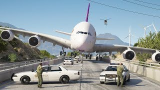 A380 Dangerous Emergency Landing On Highway With Police | GTA 5