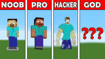 Pixel Art (NOOB vs PRO vs HACKER vs GOD) Herobrine in Minecraft