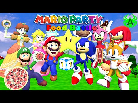 Super Mario Food Party with Sonic