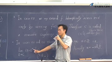分析一：【複變函數論簡介4】孤立奇點分類：可移去的奇點、極點與本質奇點；全純函數接近孤立奇點時的性質。