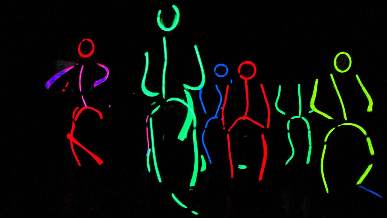 Glow in the dark dance at girls camp YouTube