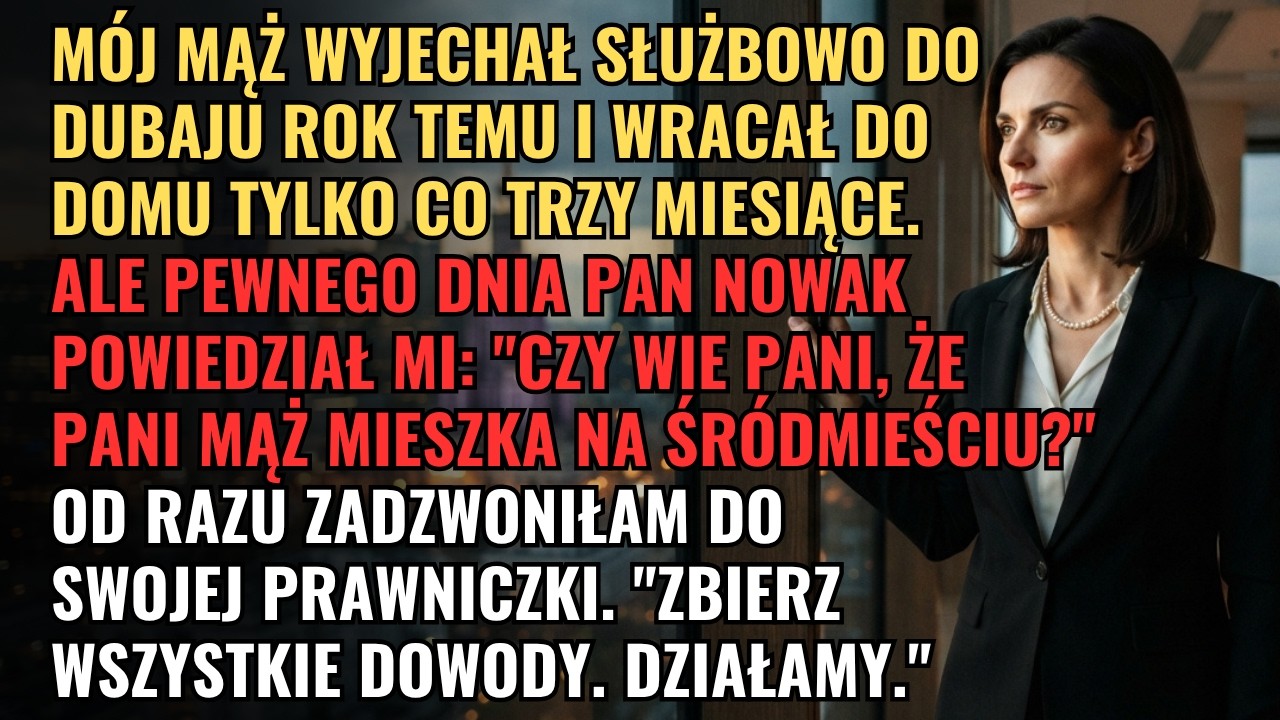 Siedziałam naprzeciwko pana Nowaka, gdy przesunął w moją stronę kopertę. W środku były zdjęcia mojego męża, który miał być w Dubaju, uśmiechającego się w Warszawie obok obcej kobiety z wózkiem...