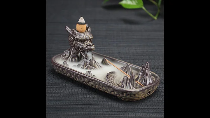 Ceramic Dragon Boat Smoke Backflow Incense Burner Home Office Decor Creative Incense Stick Holder