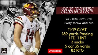 Sam Howell every throw and run | Washington Commanders vs Dallas Cowboys  | Week 18  |WAR ROOM