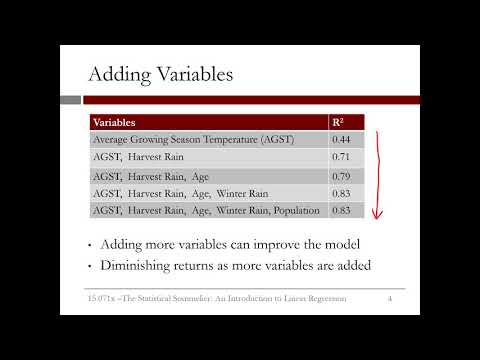 2.2.5 An Introduction to Linear Regression - Video 3: Multiple Linear Regression thumbnail