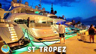 Saint Tropez Night Walk 💛 France Riviera Walking Tour 4K 🧡 August 2021