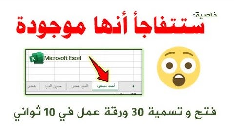 فتح و تسمية 30 ورقة عمل أو أكثر في 10 ثواني-مثال حضور وانصراف.