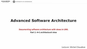 Lecture 8 - Documenting in UML by Michel Chaudron - Part 1