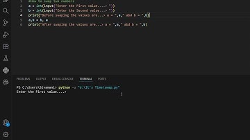 Easy way to Swapping of Two Numbers without Using a Temporary Variable in Python