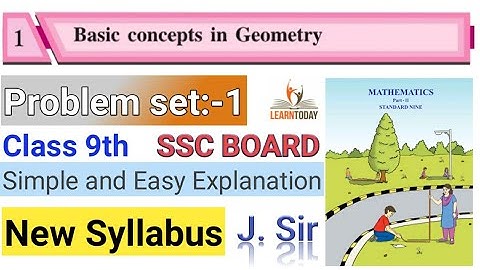 Problem set-1 Basic Concepts in Geometry part-2 Class9 Maths2 9th std question no 7,8,9 SSC in Hindi