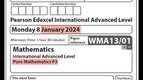 Edexcel IAL Maths - P3 - January 2024