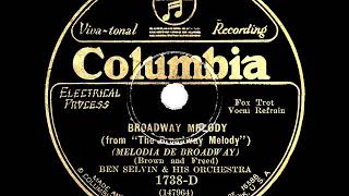 Video thumbnail of "1929 HITS ARCHIVE: Broadway Melody - Ben Selvin (Jack Parker, vocal)"