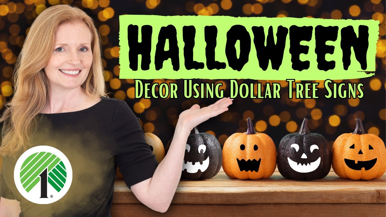 5 Ways To Use DOLLAR TREE Signs For CLASSIC Halloween Decor - YouTube