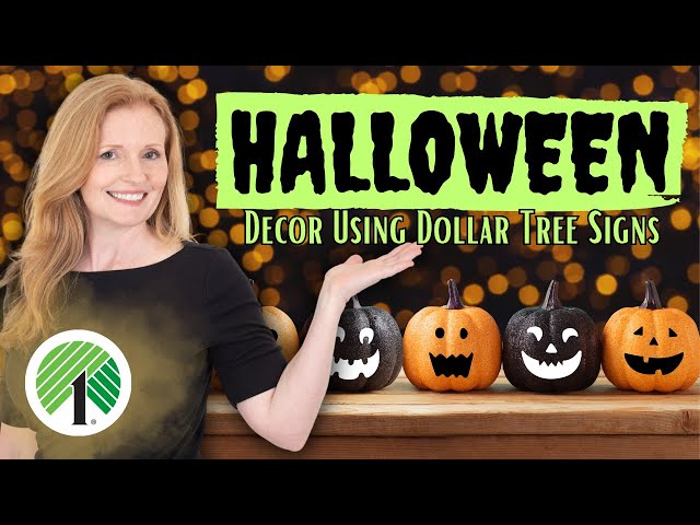 5 Ways To Use DOLLAR TREE Signs For CLASSIC Halloween Decor - YouTube