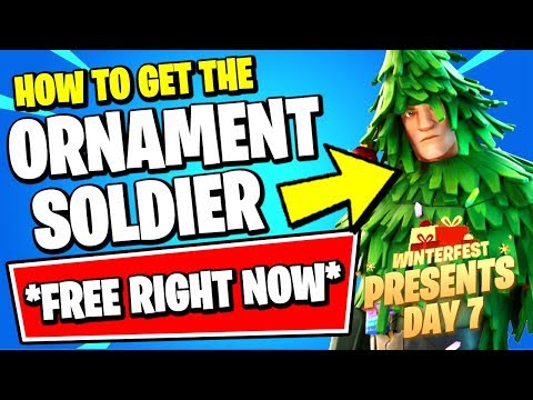 HOW TO UNLOCK FREE CHRISTMAS SKIN PRESENT RIGHT NOW!! (FORTNITE WINTERFEST - ORNAMENT SOLDIER)