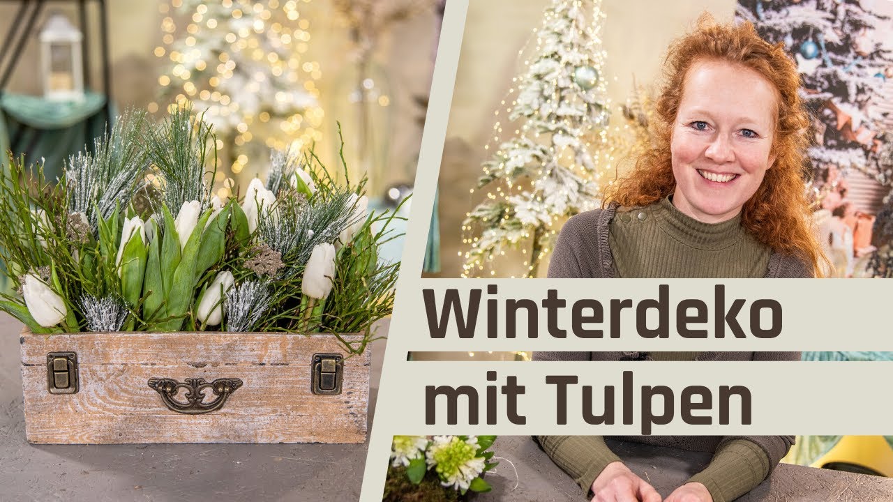 Tischdeko Winter, Tulpen Deko fürs neue Jahr