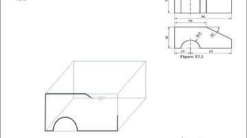 Engineering Drawing Tutorials/Oblique drawing with front and side view (T 2.1)