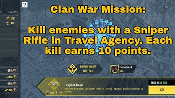 Kill Enemies with a Sniper Rifle in Travel Agency | Each Kill earns 10 Points | COD Mobile Clan War