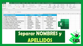 Como separar nombres y apellidos en Excel   Super fácil sin formulas complejas