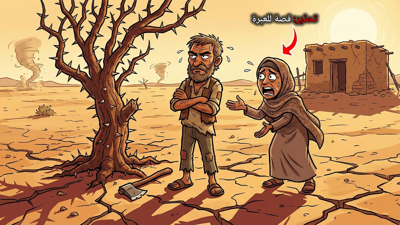#قصة الفلاح الذي رفض قطع شجرة شوك قبيحة في وسط أرضه رغم إلحاح زوجته! وفي ليلة عاصفة احتمى تحتها رجل.