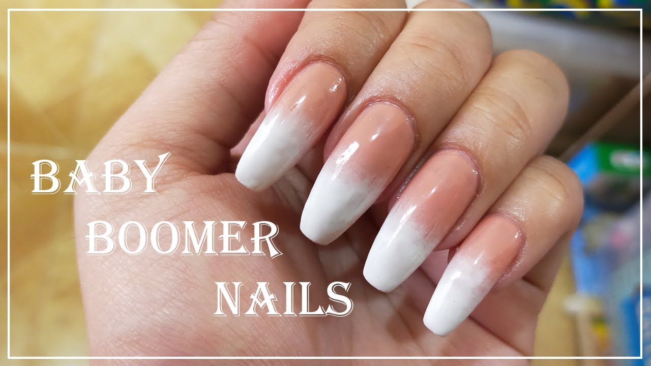 Baby Boomer Nails on Long Natural Nails