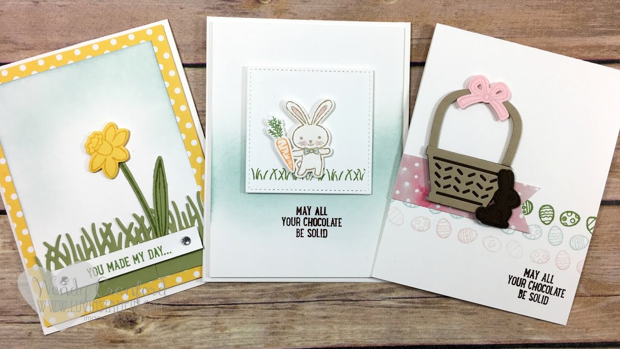 3 Fun Easter Cards feat. Basket Bunch Bundle Stampin' UP! - YouTube