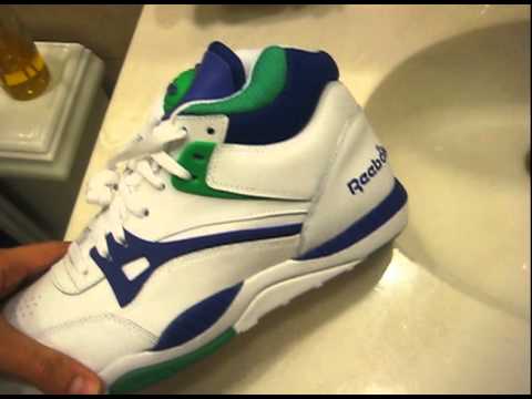 reebok pump white green