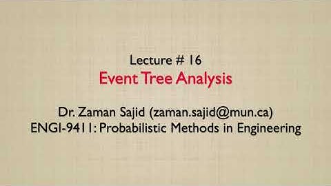 Lecture 16 - Event Tree Analysis
