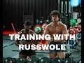 TRAINING WITH RUSSWOLE | CORRUPTED STRENGTH | VISITING THE GBT HQ | WHEEZE