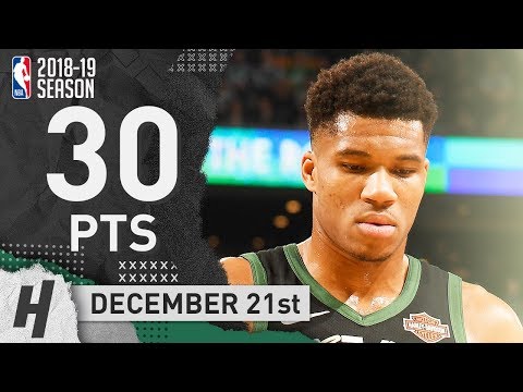 Giannis Antetokounmpo Full Highlights Bucks vs Celtics 2018.12.21 - 30 Points, 8 Reb, BEAST!