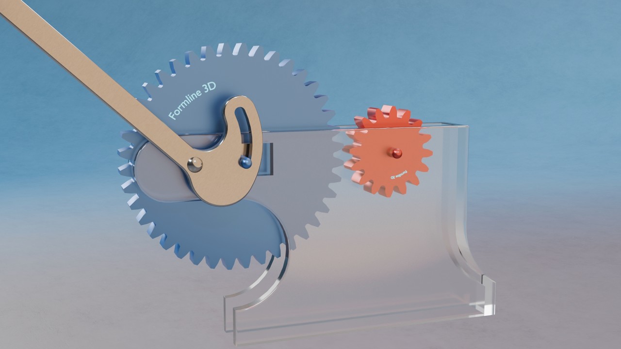 #056 Eccentric Slot Lever Back Gear – 507 Mechanical Movements 3D Animation