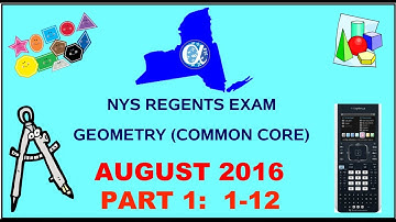 NYS Geometry [Common Core] August 2016 Regents Exam || Part 1 #