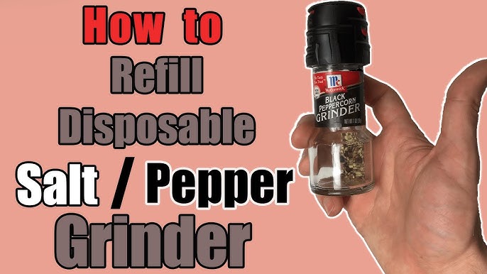 Disposable Black Peppercorn & Salt and Pepper Grinder Set