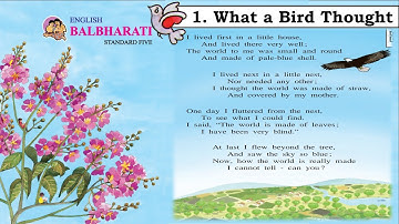1. What a bird thought | English Balbharati | Standard 5 | Unit 1 | Maharashtra State Board