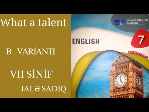İngilis dili | DİM | 7-ci sinif | Unit 3 | What a talent! | B variantı.