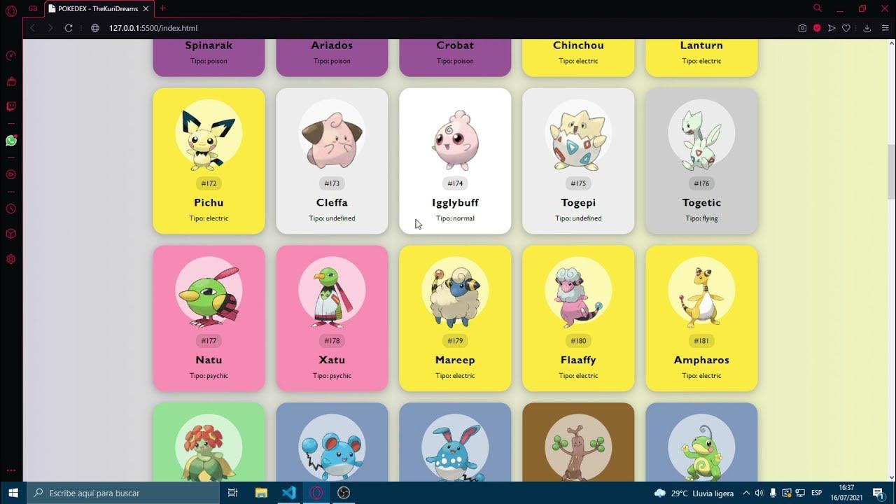 Crear PokeDex con HTMl, CSS y JS - YouTube