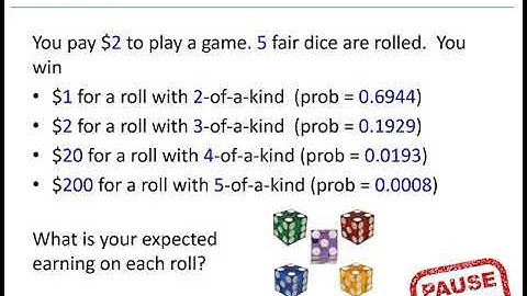 Math 225 - 6.4 Expected Value in Games of Chance