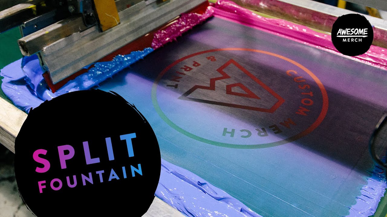 Split Fountain Screen Printing with Awesome Merchandise - YouTube