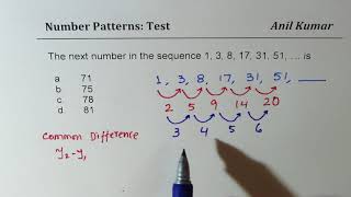 Test SAT EQAO Grade 9 Number Pattern