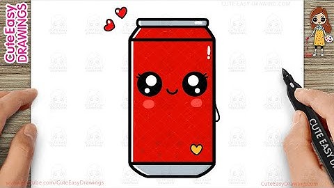 How to Draw Cute Soda Can Step-By-Step Drawing and Coloring for Kids
