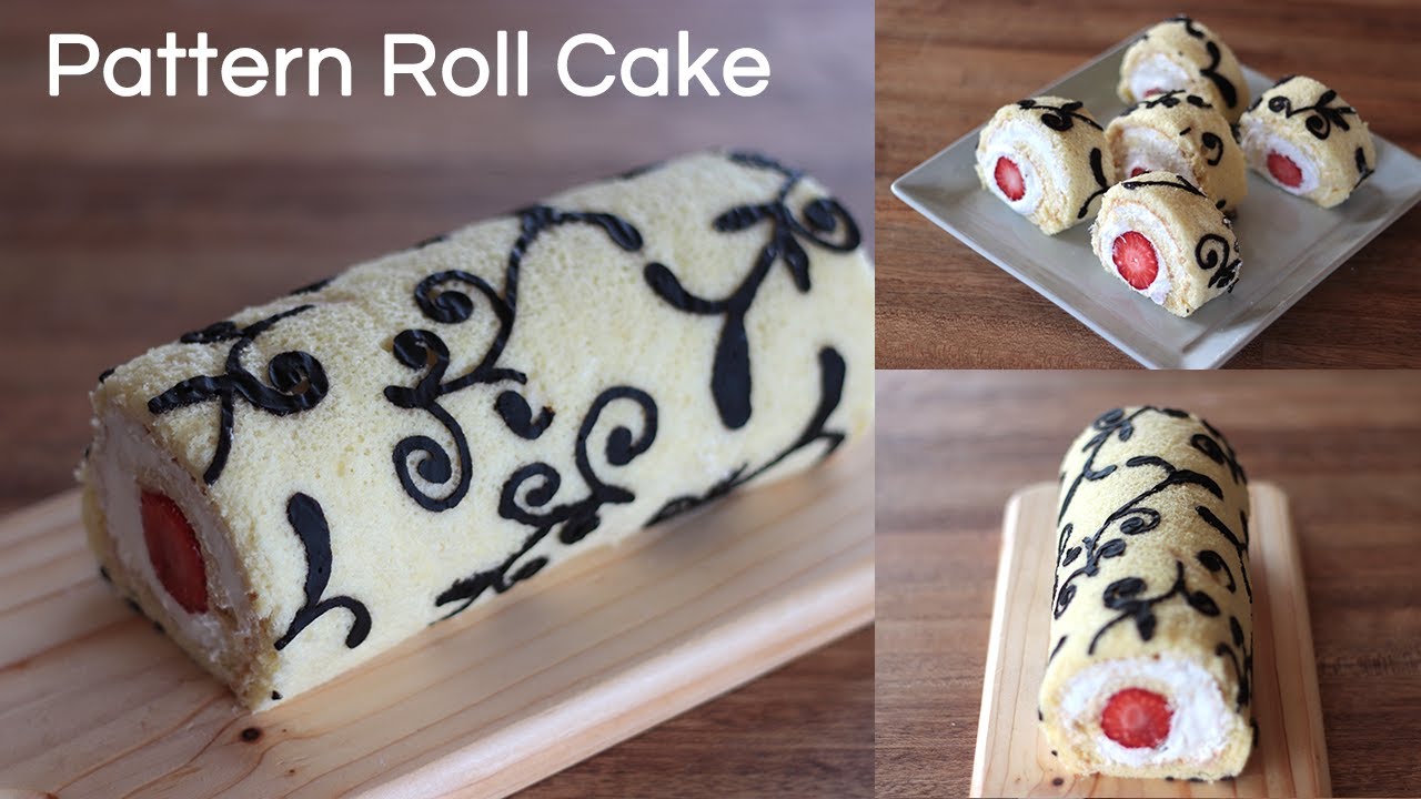 how-to-make-pattern-roll-cake-free-template-youtube