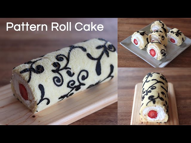 How to make Pattern Roll Cake | Free Template - YouTube how-to-make-pattern-roll-cake-free-template-youtube