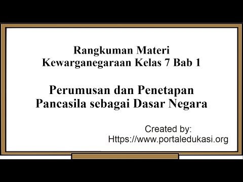 Rangkuman Materi PKN Kelas 7 Bab 1 | Perumusan dan Penetapan Pancasila Sebagai Dasar Negara