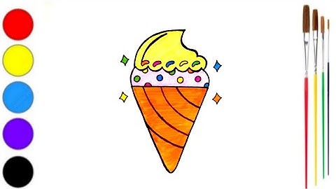 How To Draw Ice Cream | Ice Cream Cone Drawing Step By Step | Ice Cream Drawing & Colouring For Kids