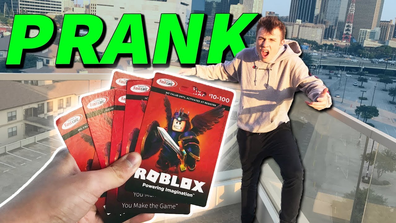 Pranking Best Friend With Fake Robux Gift Cards Roblox Irl - where to get robux cards for roblox youtube