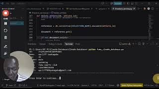 Details How to create cloude database using python , firebase cloude firestore  and loom Guide