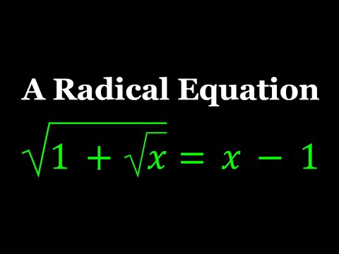 Solving sqrt(1+sqrt(x)) =