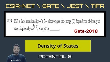 GATE 2018 | Density of States | Ques.NO. 24 | POTENTIAL G