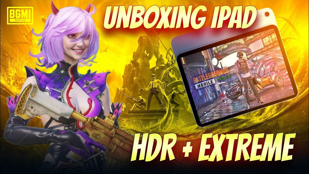 BGMI HDR + EXTREME IN NEW IPAD | UNBOXING IPAD 10TH GEN | [ 6 FINGER ...