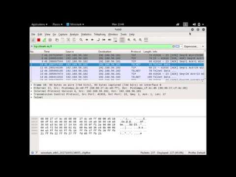 Intecepting telnet login with wireshark